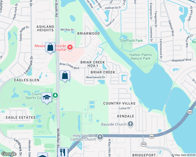 map of restaurants, bars, coffee shops, grocery stores, and more near 150 Beechwood Drive in Safety Harbor