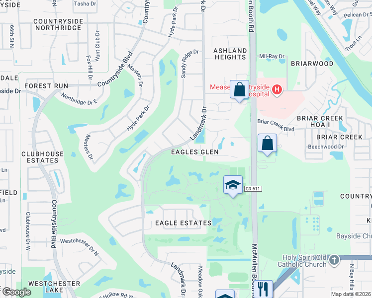 map of restaurants, bars, coffee shops, grocery stores, and more near 224 Hadleigh Court in Clearwater