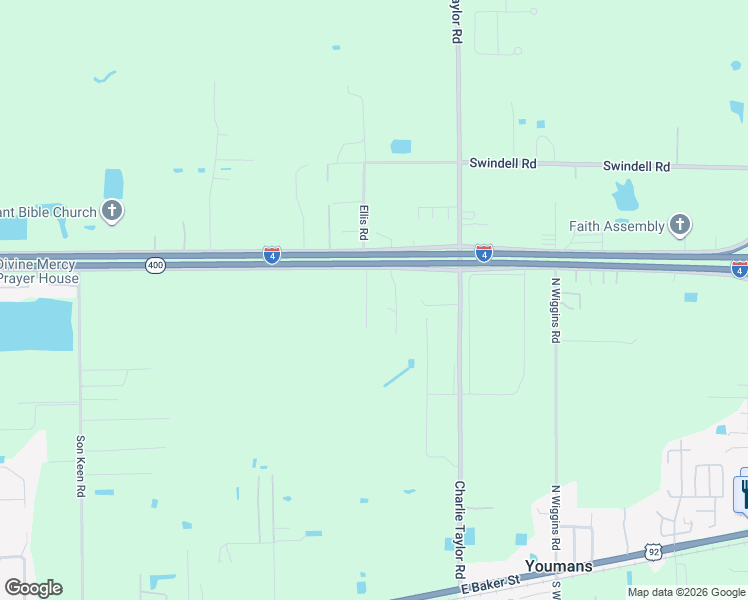 map of restaurants, bars, coffee shops, grocery stores, and more near 710 Burning Arrow Place in Plant City