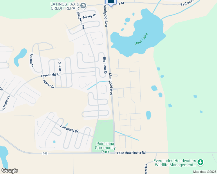 map of restaurants, bars, coffee shops, grocery stores, and more near 153 Cimarron Lane in Kissimmee