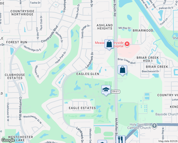 map of restaurants, bars, coffee shops, grocery stores, and more near 3165 Landmark Drive in Clearwater