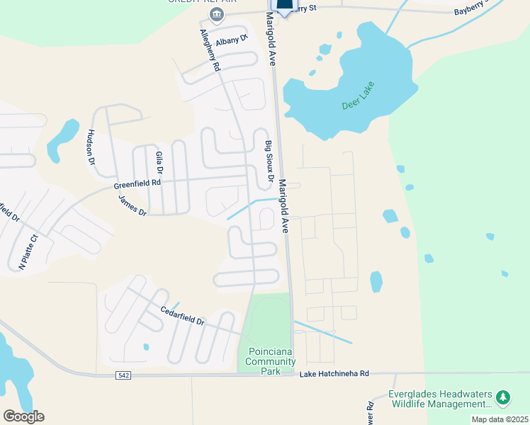 map of restaurants, bars, coffee shops, grocery stores, and more near 116 Cimarron Lane in Kissimmee