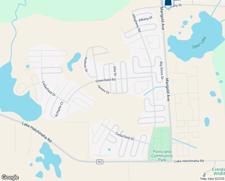 map of restaurants, bars, coffee shops, grocery stores, and more near 1238 James Lane in Kissimmee