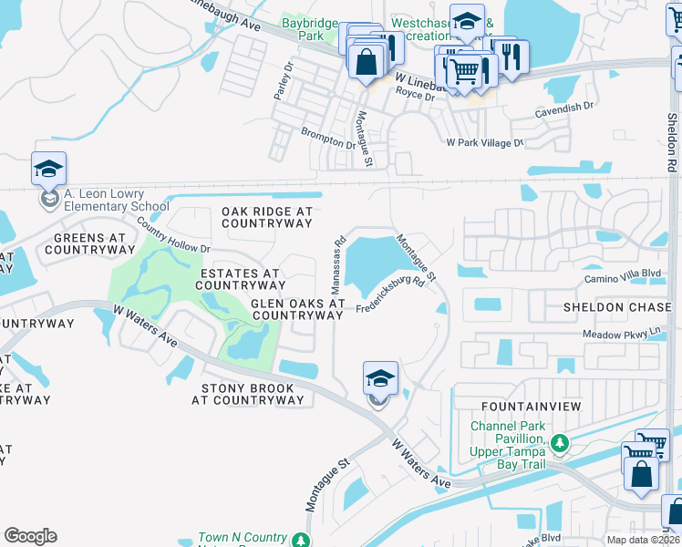 map of restaurants, bars, coffee shops, grocery stores, and more near 8612 Manassas Road in Tampa