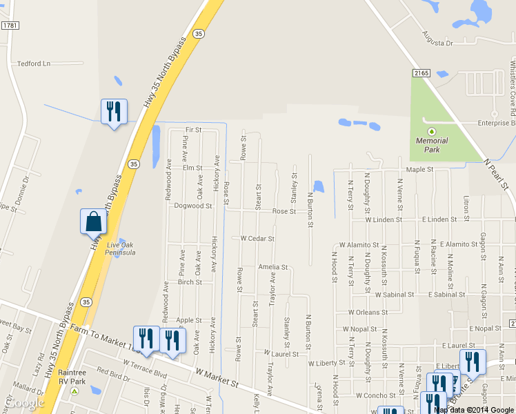 map of restaurants, bars, coffee shops, grocery stores, and more near 711 Steart Street in Rockport