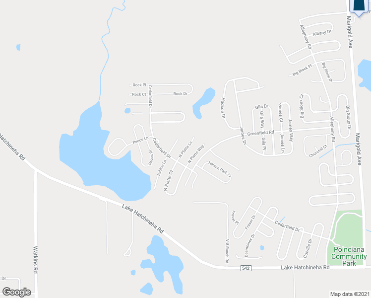 map of restaurants, bars, coffee shops, grocery stores, and more near 1151 North Platte Lane in Kissimmee