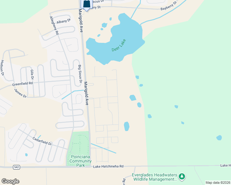 map of restaurants, bars, coffee shops, grocery stores, and more near Poinciana Parkway in Haines City