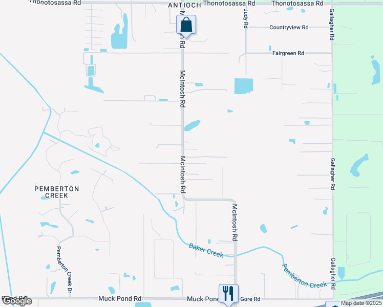map of restaurants, bars, coffee shops, grocery stores, and more near 9781 McIntosh Road in Dover