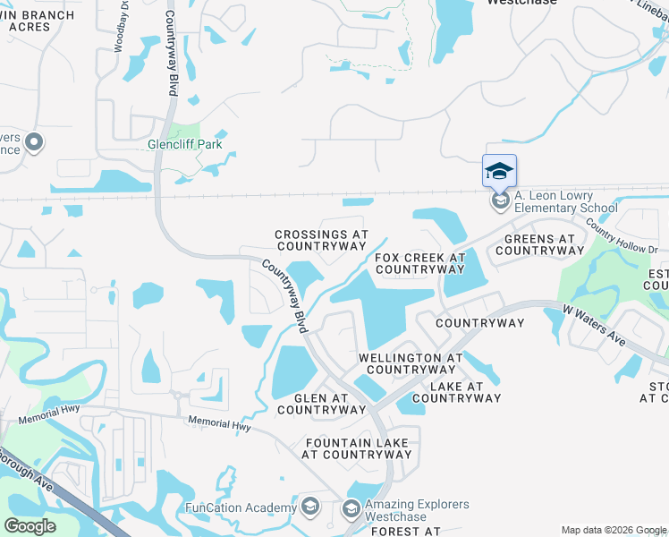 map of restaurants, bars, coffee shops, grocery stores, and more near 12030 Steppingstone Boulevard in Tampa