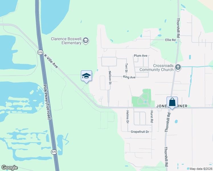 map of restaurants, bars, coffee shops, grocery stores, and more near 2578 Sunrise Terrace in Auburndale