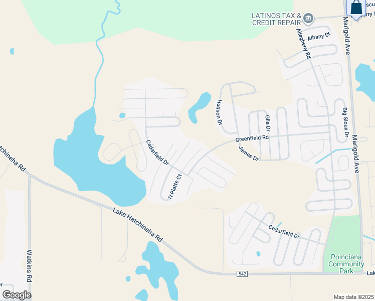 map of restaurants, bars, coffee shops, grocery stores, and more near 1151 North Platte Lane in Kissimmee