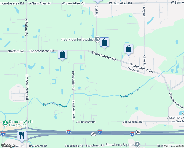 map of restaurants, bars, coffee shops, grocery stores, and more near 4807 Valhalla Lane in Plant City