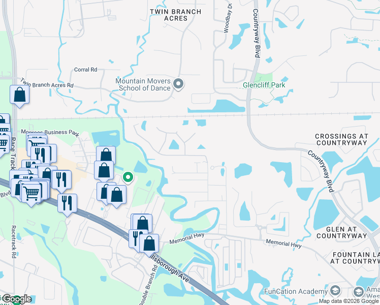 map of restaurants, bars, coffee shops, grocery stores, and more near 8821 North River Road in Tampa