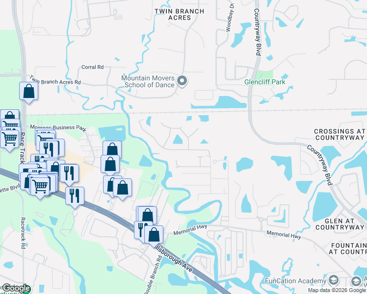 map of restaurants, bars, coffee shops, grocery stores, and more near 8911 North River Road in Tampa