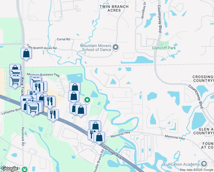 map of restaurants, bars, coffee shops, grocery stores, and more near 8931 North River Road in Tampa