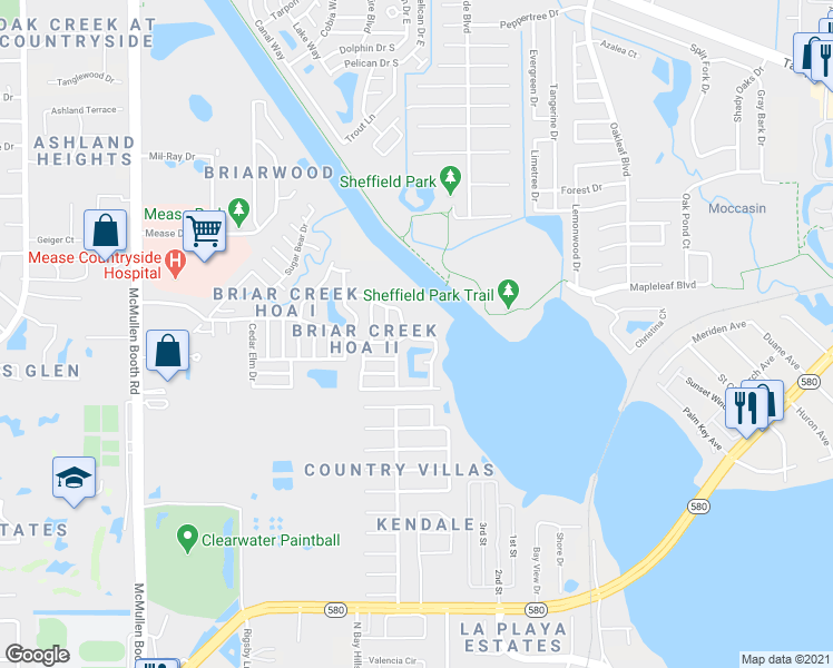 map of restaurants, bars, coffee shops, grocery stores, and more near 175 Clubview Drive in Safety Harbor