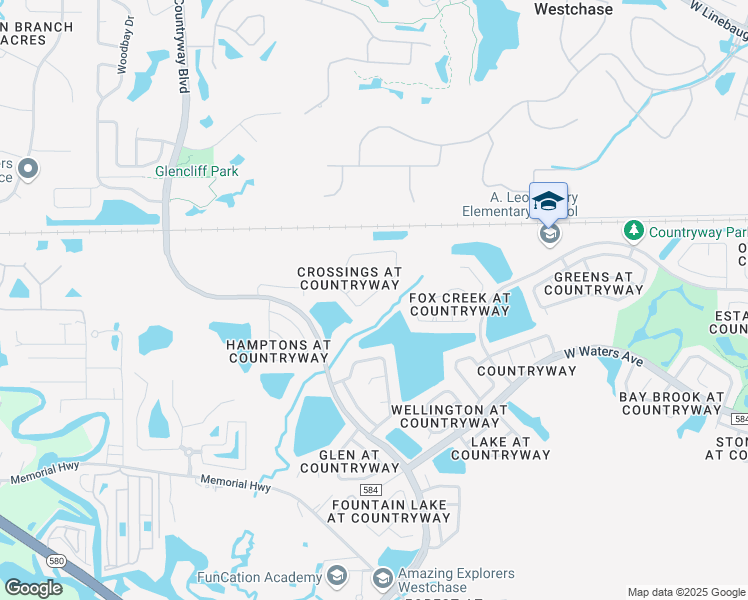 map of restaurants, bars, coffee shops, grocery stores, and more near 12025 Steppingstone Boulevard in Tampa