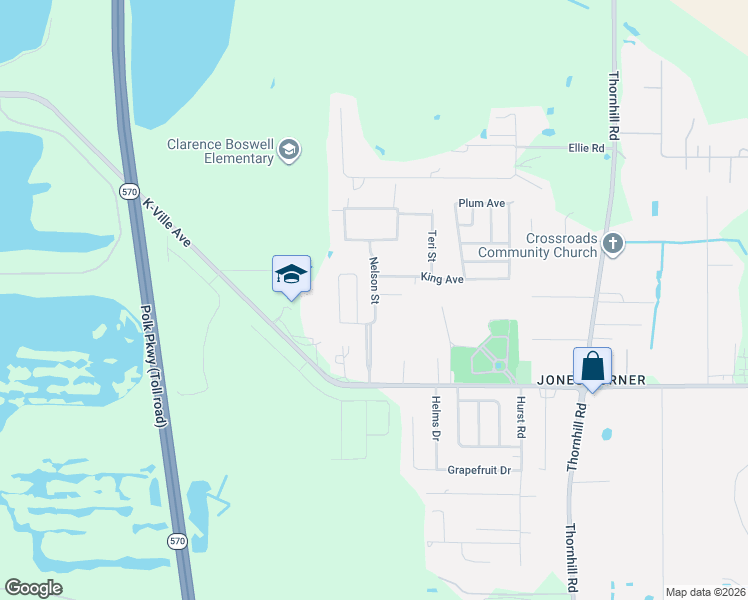 map of restaurants, bars, coffee shops, grocery stores, and more near 2578 Sunrise Terrace in Auburndale