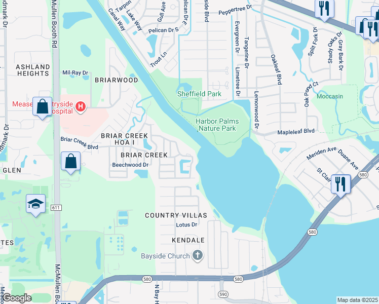 map of restaurants, bars, coffee shops, grocery stores, and more near 175 Clubview Drive in Safety Harbor