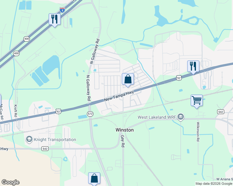 map of restaurants, bars, coffee shops, grocery stores, and more near 373 Baldwin Avenue in Lakeland