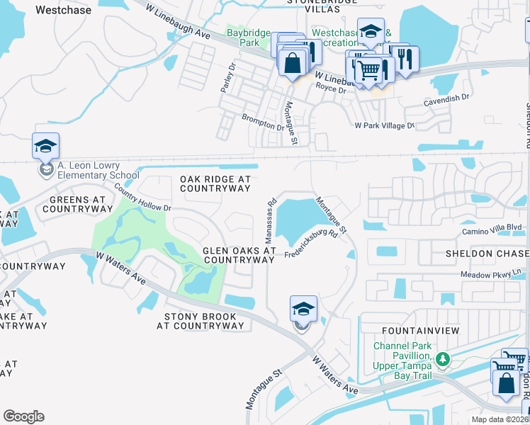 map of restaurants, bars, coffee shops, grocery stores, and more near 8634 Manassas Road in Tampa