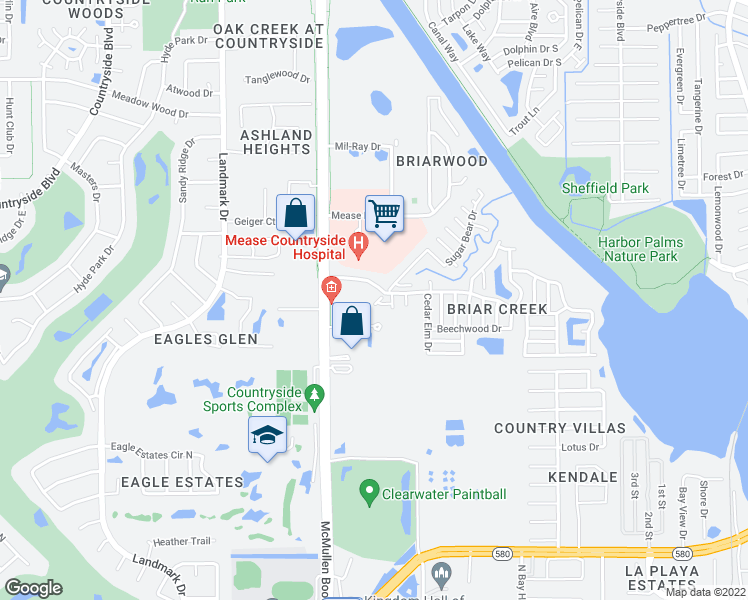 map of restaurants, bars, coffee shops, grocery stores, and more near 38 Magnolia Court in Safety Harbor