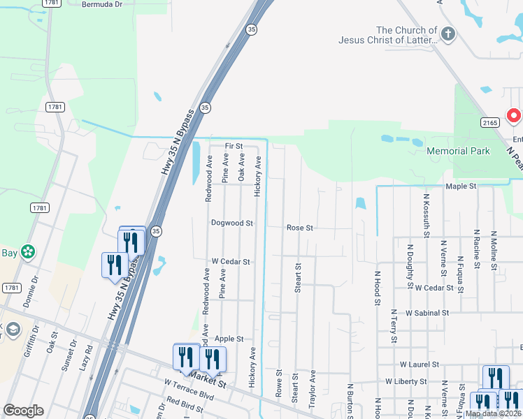 map of restaurants, bars, coffee shops, grocery stores, and more near 810 Mission Road in Rockport