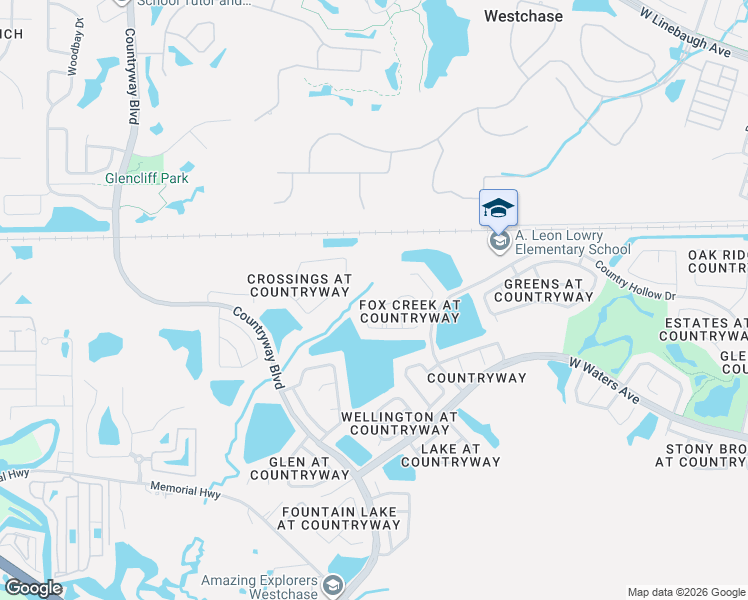map of restaurants, bars, coffee shops, grocery stores, and more near 11629 Fox Creek Drive in Tampa