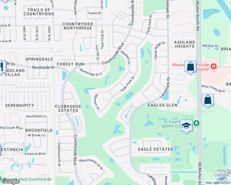map of restaurants, bars, coffee shops, grocery stores, and more near 3150 Hyde Park Drive in Clearwater