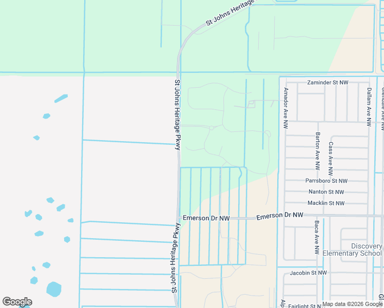 map of restaurants, bars, coffee shops, grocery stores, and more near Saint Johns Heritage Parkway in Melbourne