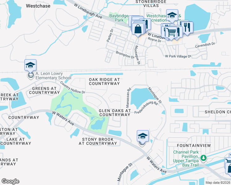 map of restaurants, bars, coffee shops, grocery stores, and more near 8739 Huntfield Street in Tampa