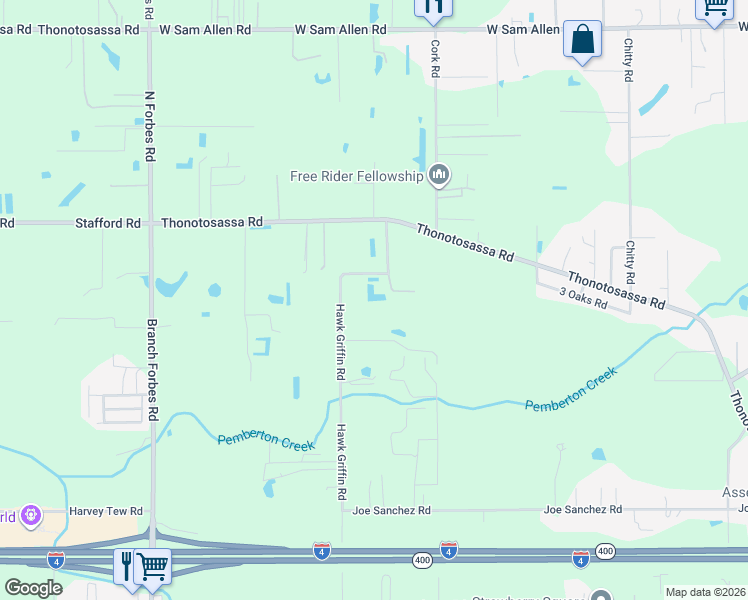 map of restaurants, bars, coffee shops, grocery stores, and more near 2424 Hawk Griffin Road in Plant City