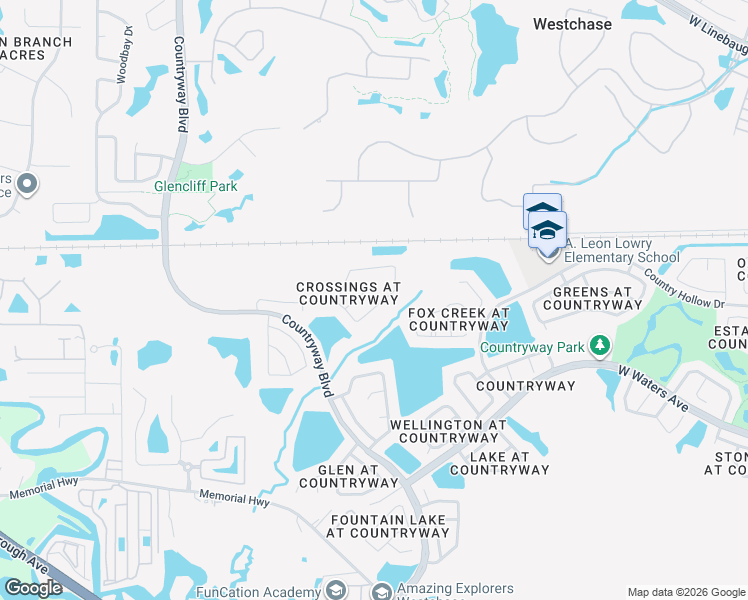 map of restaurants, bars, coffee shops, grocery stores, and more near 12025 Steppingstone Boulevard in Tampa