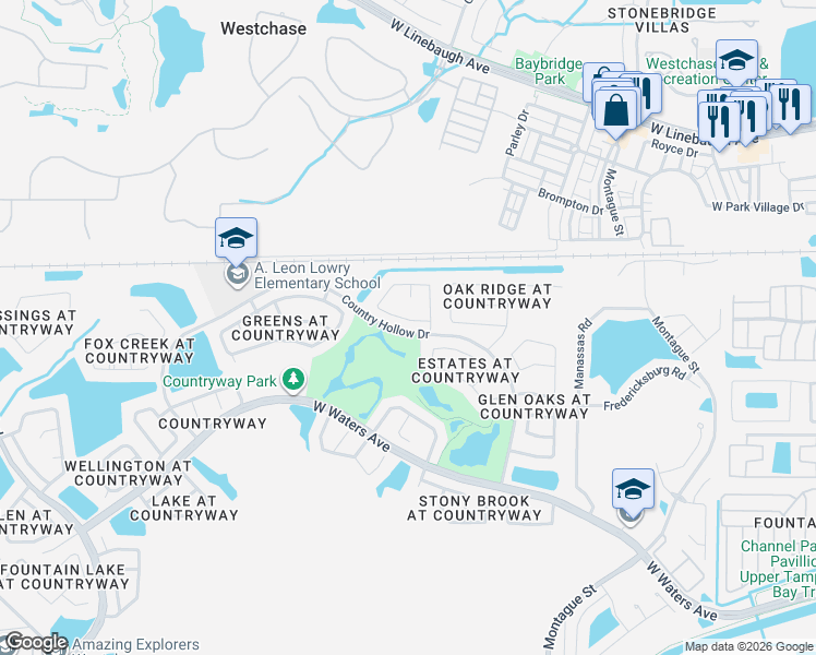 map of restaurants, bars, coffee shops, grocery stores, and more near 11304 Bloomington Dr in Tampa