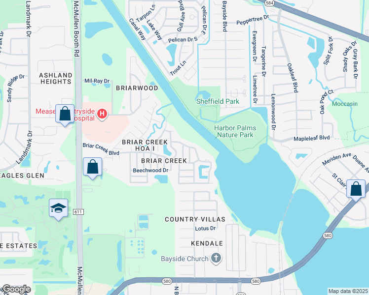 map of restaurants, bars, coffee shops, grocery stores, and more near 80 Red Fox Run in Safety Harbor