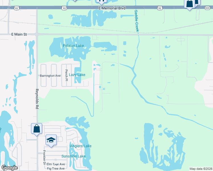 map of restaurants, bars, coffee shops, grocery stores, and more near 522 Saddle Bag Lane in Lakeland