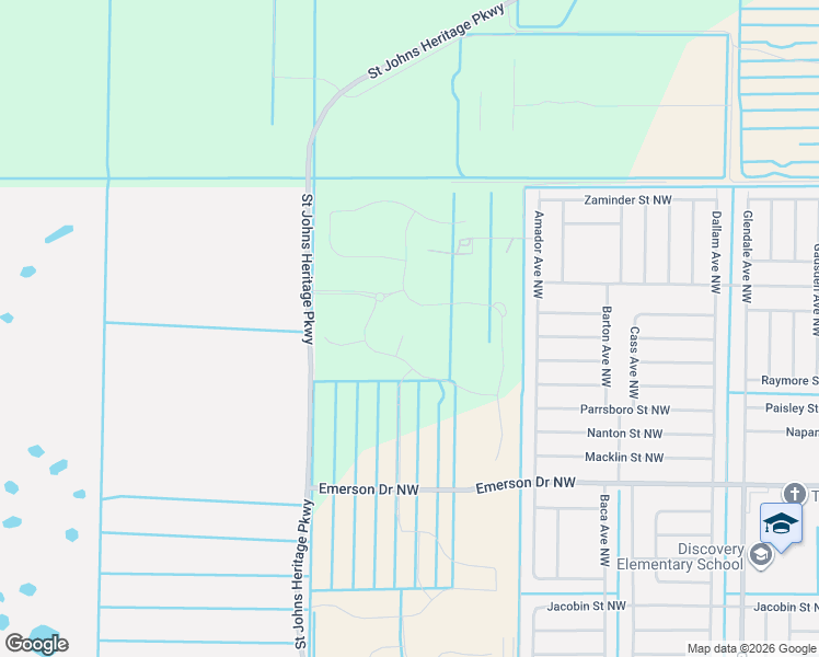 map of restaurants, bars, coffee shops, grocery stores, and more near 2000 Vars Street Northwest in Palm Bay
