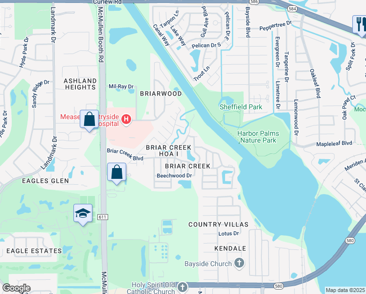 map of restaurants, bars, coffee shops, grocery stores, and more near 46 Birch Creek Drive in Safety Harbor