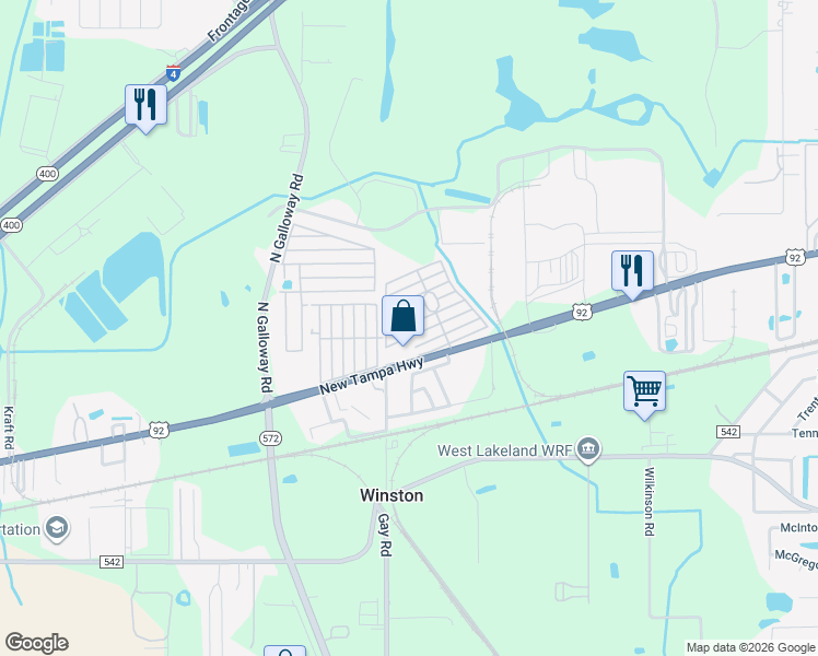 map of restaurants, bars, coffee shops, grocery stores, and more near 117 Todd Street in Lakeland