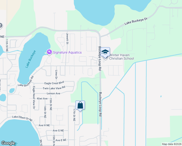 map of restaurants, bars, coffee shops, grocery stores, and more near 1721 Terry Circle Northeast in Winter Haven