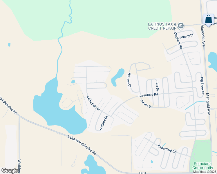 map of restaurants, bars, coffee shops, grocery stores, and more near 2141 Rio Grande Canyon Loop in Poinciana