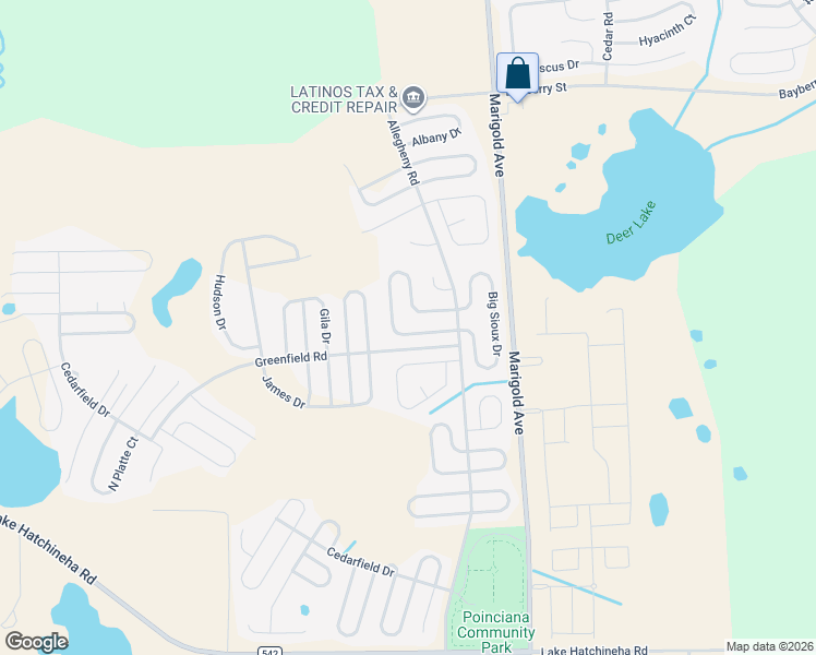 map of restaurants, bars, coffee shops, grocery stores, and more near 536 Big Sioux Court in Kissimmee