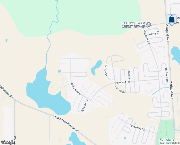 map of restaurants, bars, coffee shops, grocery stores, and more near 2141 Rio Grande Canyon Loop in Poinciana