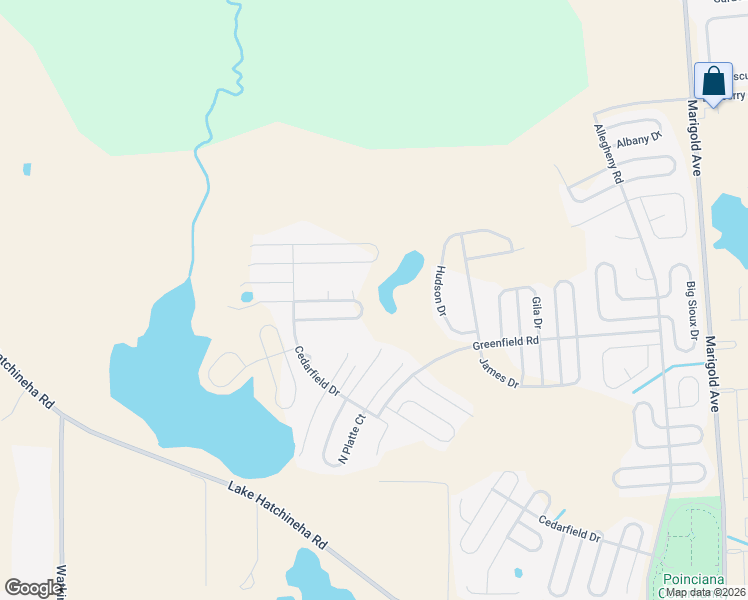 map of restaurants, bars, coffee shops, grocery stores, and more near 2141 Rio Grande Canyon Loop in Poinciana