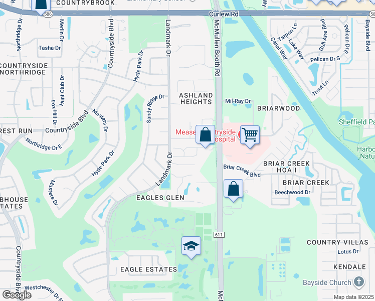 map of restaurants, bars, coffee shops, grocery stores, and more near 3030 Turtle Brooke in Clearwater
