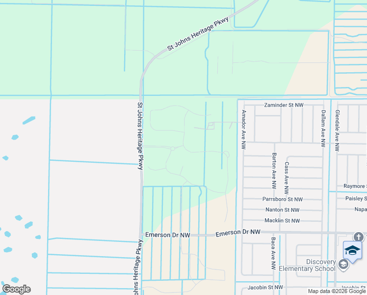 map of restaurants, bars, coffee shops, grocery stores, and more near 2000 Vars Street Northwest in Palm Bay
