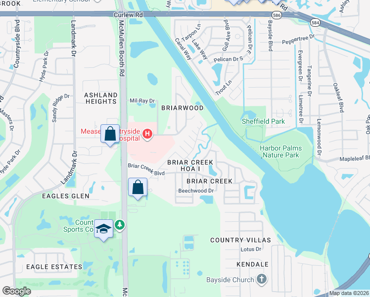 map of restaurants, bars, coffee shops, grocery stores, and more near 71 Sugar Bear Drive in Safety Harbor