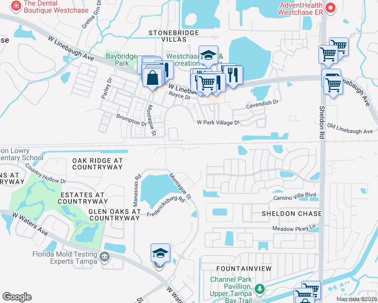 map of restaurants, bars, coffee shops, grocery stores, and more near 9462 Charlesberg Drive in Tampa
