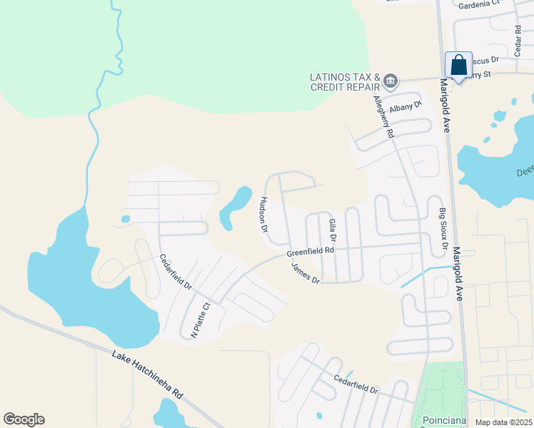 map of restaurants, bars, coffee shops, grocery stores, and more near 723 Hudson Valley Drive in Kissimmee