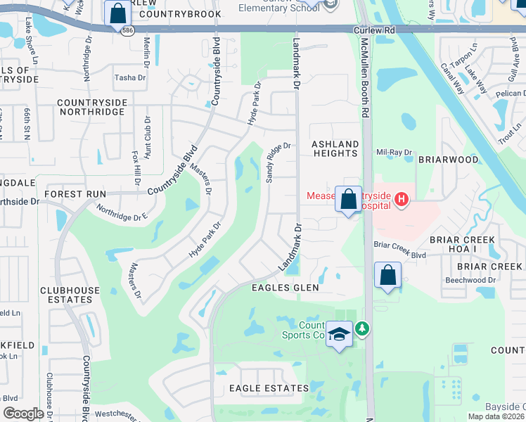 map of restaurants, bars, coffee shops, grocery stores, and more near 3230 Sandy Ridge Drive in Clearwater